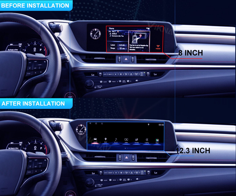 Viknav Car Radio For Lexus ES ES200 ES250 ES350 ES300h (2018-2020) 12.3 inch Video GPS Navigation Multimedia Player