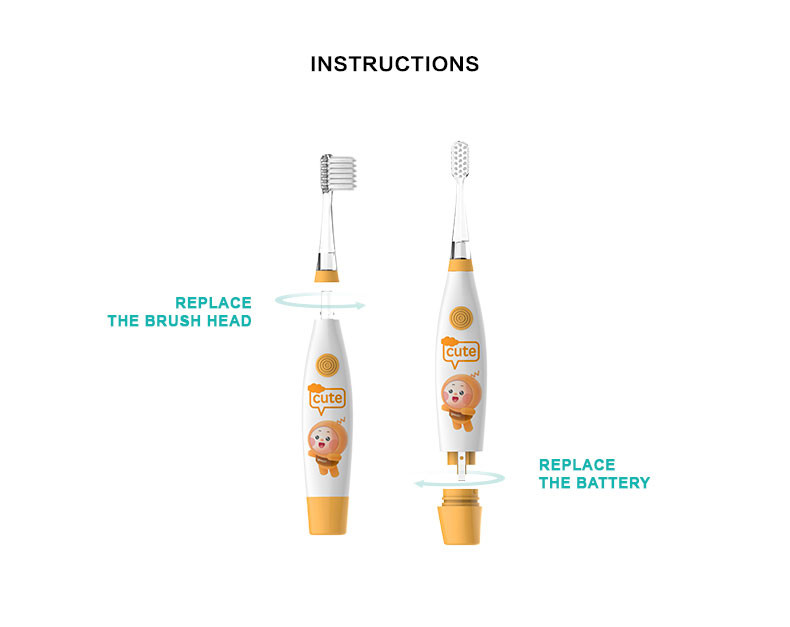 Kids Cartoon Replacement Electric Toothbrush Waterproof With Dupont Bristles