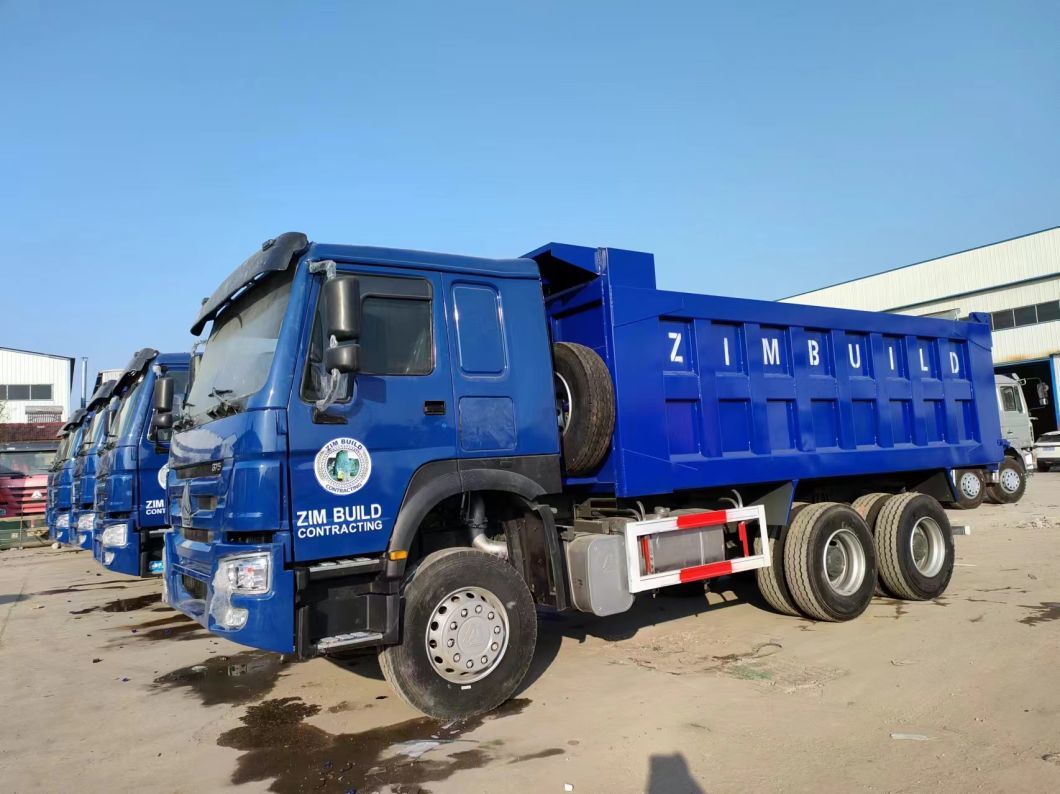 blue Dump Truck Sinotruck HOWO 6*4 Right Driving Dump Truck Secondhand Truck 10tires
