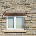200x100 Brown Polycarbonate Window Awnings Rain Cover Household Application