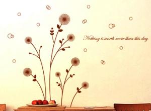 Quality Personalised Contemporary PVC Vinyl Wall Flower Stickers G021 wholesale