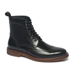 Quality Black Lace-up Anti Skid Mens Leather Durable Dress Boot wholesale