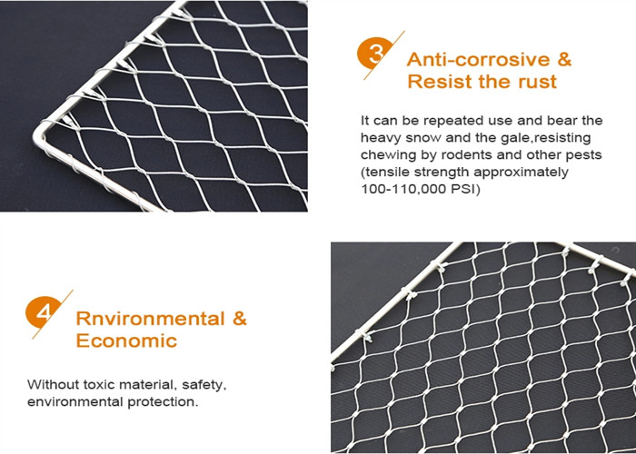 7 X 7 Light X Tend Cable Mesh 80x80mm / Architectural Stainless Steel Wire Rope Net