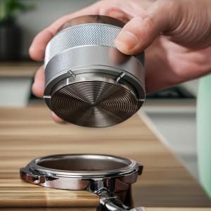 Quality 51mm 53mm 58mm Eco-Friendly Coffee Leveler Dispenser Stainless Steel Barista Tools Wood Cover wholesale
