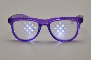 Quality Purple Frame 3D Fireworks Glasses , Plastic Diffraction Glasses wholesale