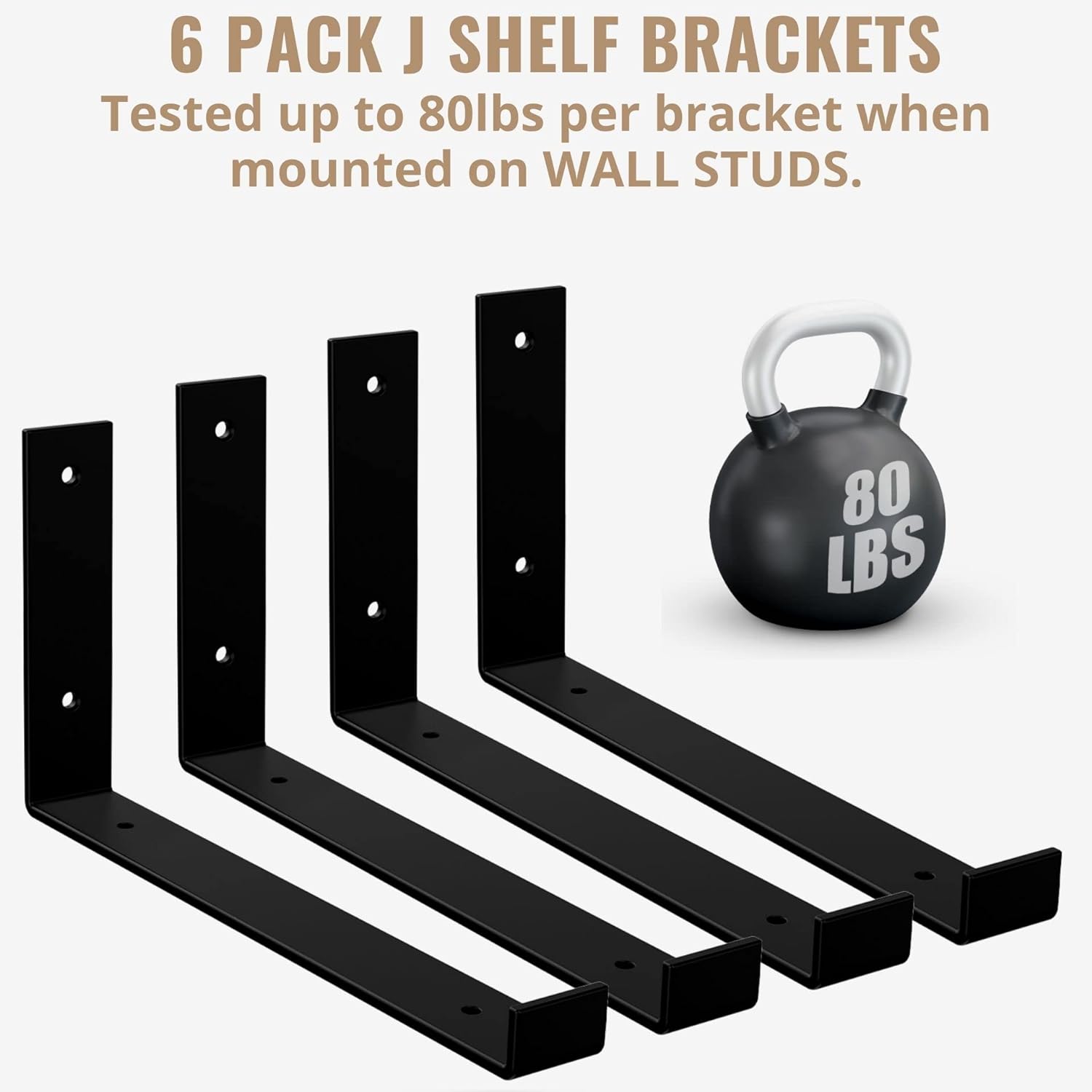 Zinc Plating 12 inch J Bracket Floating Shelf Brackets for Sturdy and Stylish Storage