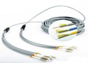 Quality FO Sensor 6 Core Multimode Fiber Optic Cable , Gray LC - LC Fiber Optic Armored Cable wholesale