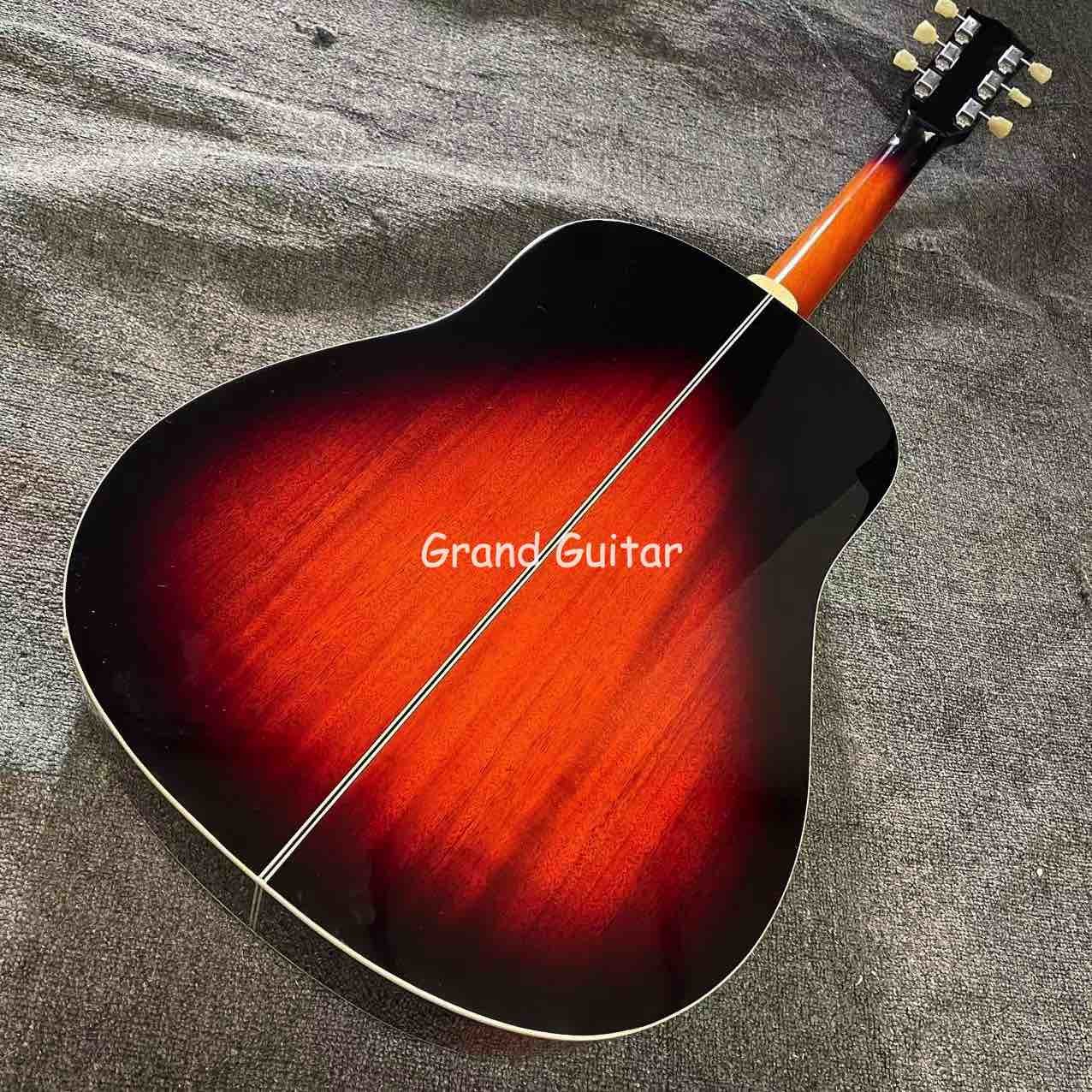 Custom 41 Inch J-45 Sunburst Acoustic Guitar, Rosewood BACK SIDE