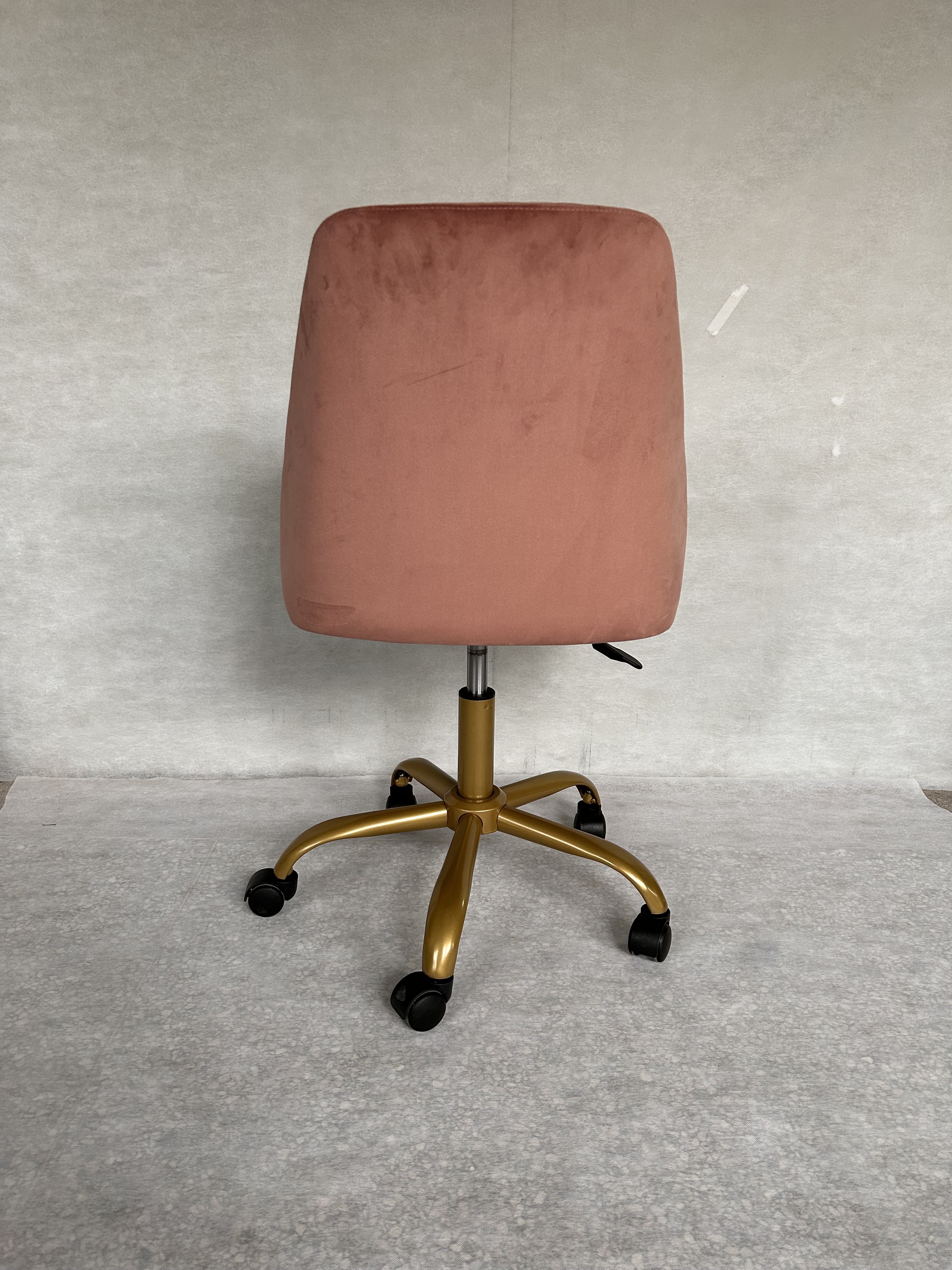 Mid Back Home Office Swivel Chair Armless Twill Fabric Adjustable For Small Space Living Room Make Up Studying
