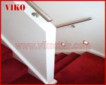 Double Steel Plate Staircasee VK53S Tread beech ,Railing tempered glass,