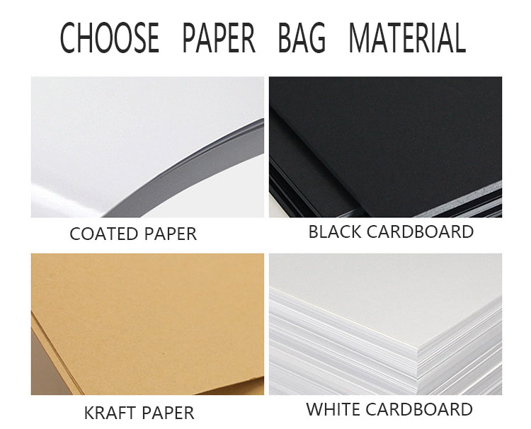 Flexiloop Handle Customized Logo Accepted Kraft Paper Bags for Boutique Gift Shopping