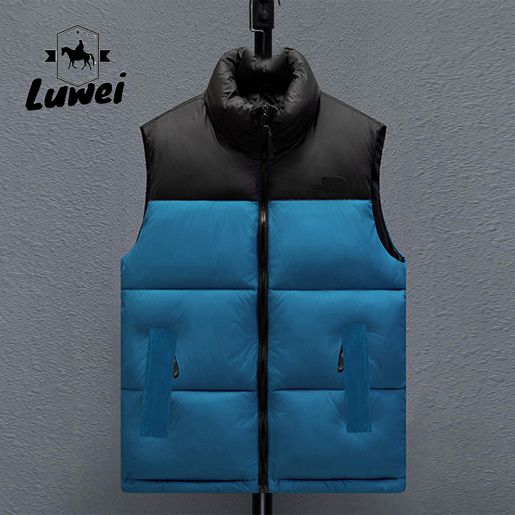Winter Clothing Thick Gilets Quilted Warm Utility Contrasting Colors Sleeveless Waistcoat Vest Plus Size Vest Men