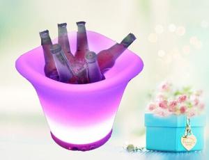 Quality LED ice Wine Bucket IC-009 Rechargeable battery,5V 1A, 18pcs RGB LED 16 RGB color changing wholesale