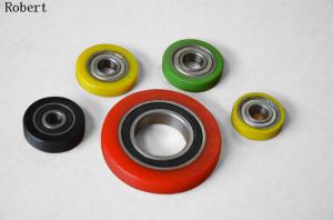 Quality Heavy Duty Small Polyurethane Roller Wheels With Aluminum Center Assemble Ball Bearing wholesale