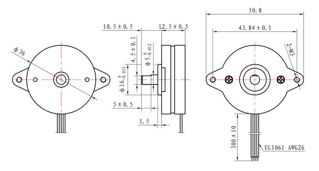 12.5mm 22mNm Nema 14 Stepper 2 Phase Hybrid Stepper Motor