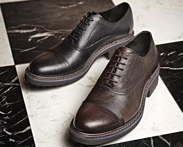 Woven Formal Mens Leather Dress Shoes Elegant Goodyear Welted Shoes With Two Cap
