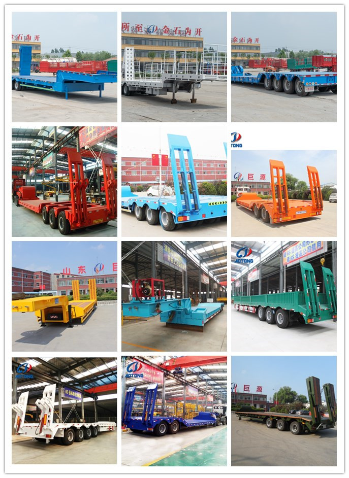 Heavy Loading 4 Axles 45ft Low Bed Semi Trailer with Detachable Gooseneck and Drop Deck