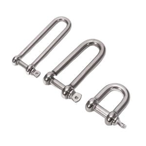 Quality Precision Casting Technology 8mm Professional 316 Stainless Steel Bolt Type D Shackle with Screw Collar Pin wholesale