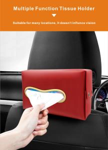 Quality tissue holder PU leather tissue holder for car tissue holder for home storage bag with rain coat trash bag tissue paper wholesale