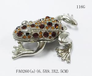 Quality New Metal alloyed crystal Frog Jewelry trinket box Box for Jewerly gift set wholesale