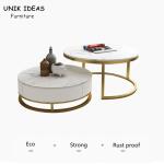 80x80cm Round Luxury Center Tables Design Metal Black Combination