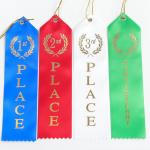 Blue Green Medal Award Ribbon Polyester Satin Custom Medal Ribbons