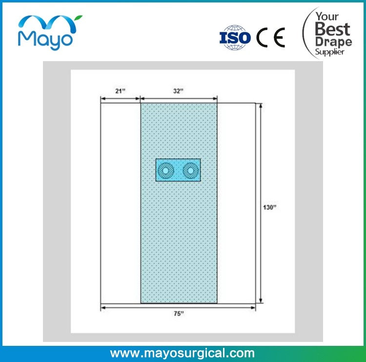 Surgical Solution Sterile Single use Surgical Angiography Drape with 2 holes