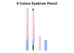 9 Colors Smudge Proof Eye Pencil , Lasting Fine Line Eyebrow Pencil