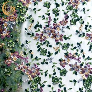 Quality 140cm Width 3D Flower Lace Fabric / Flower Embroidery Lace For Home Textile wholesale