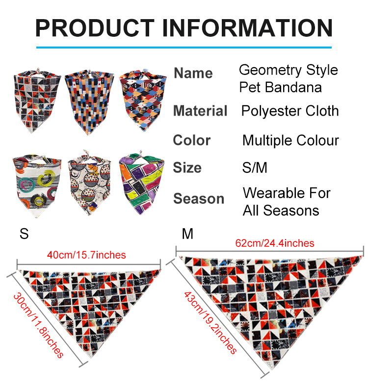 Custom Printed S M Size Plaid Dog Bandanas Wearable For All Seasons