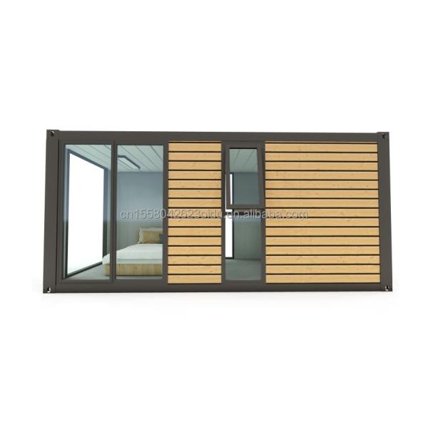 20ft Modern Prefabricated Steel Container House Wooden Color Living Prefab
