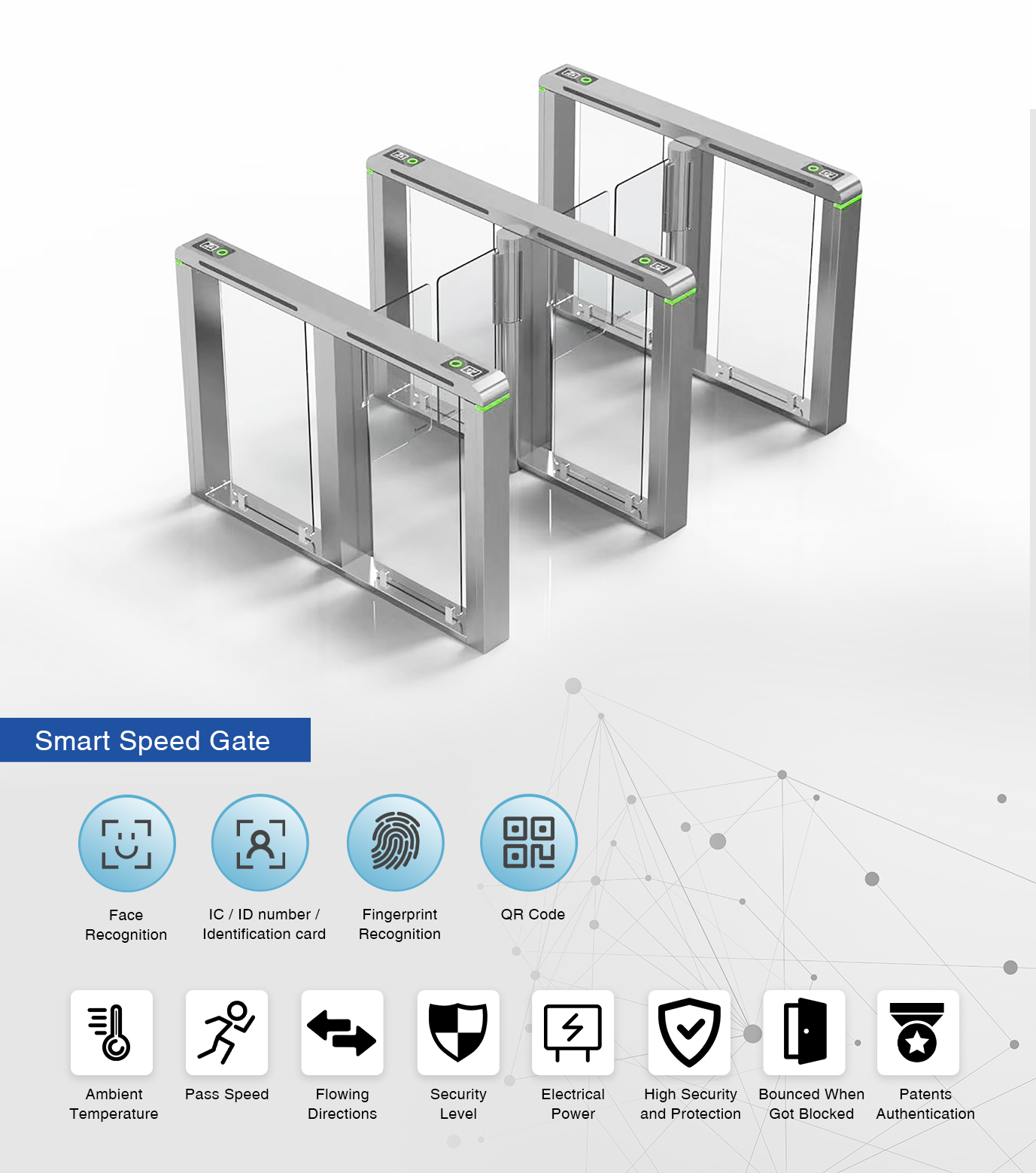 4 Pairs Infrared Swing Barrier Gate Turnstile For Supermarket