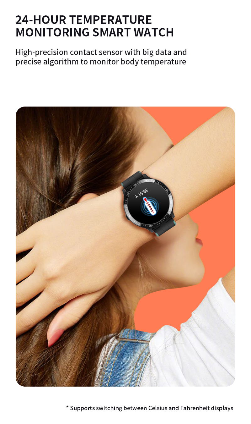 SC7A20 HL16 Blood Pressure Smartwatch 200mAh Mt16 Magnetic Charging
