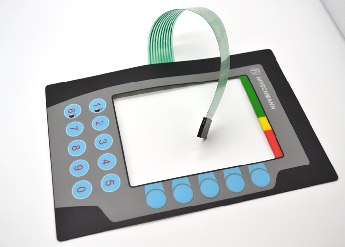 PET Embossed Tactile Membrane Switch Keyboard With 2.54mm Circuit Connector