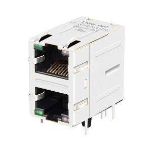 Quality LPJG17040A27NL 1000 Base-T Green/Green&amp;Orange LED 2X1 Port RJ45 Female Connector wholesale