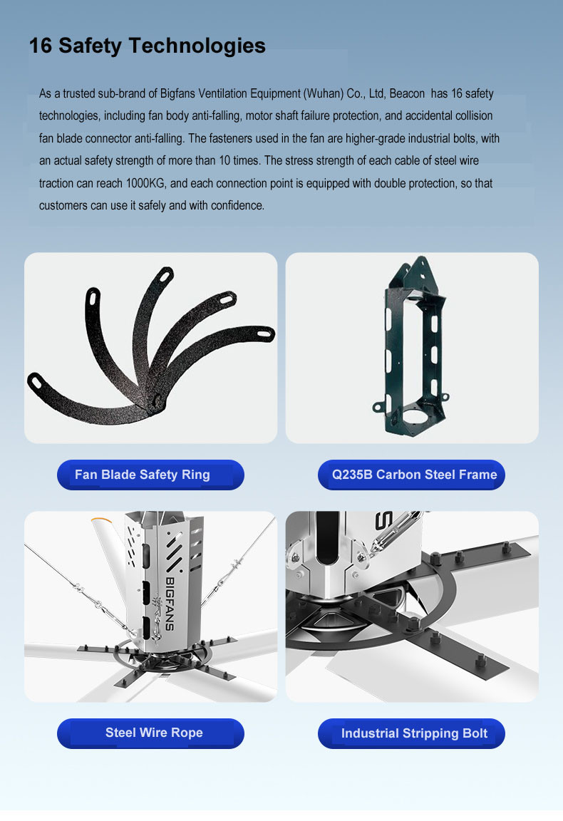 7.3m Gear Reducer Type Industrial Facility Hvls Fans For Traffic Stations