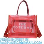 Wholesale Summer Clear Mesh PVC Beach Bags Transparent Design Tote Bags Women