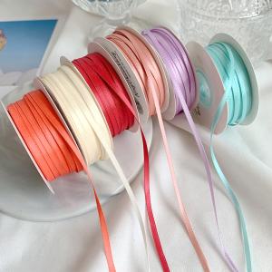 Quality 3mm Polyester Satin Ribbon Double Face High Density Satin Finish Poly Ribbon wholesale