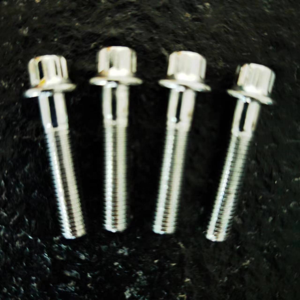 ZINC Finish DIN Standard M7 x 32 12 PT Bolt and M7 Nylon Lock Nut for BBS Wheels Chromoly in Slivery Steel