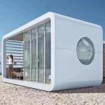 Manufacturer Mobile Apple Cabin Aluminum Green Prefab House On Wheels Pod