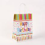 Customized Logo Brown Kraft Paper Tote Bag for Birthday Party Clothing Gift