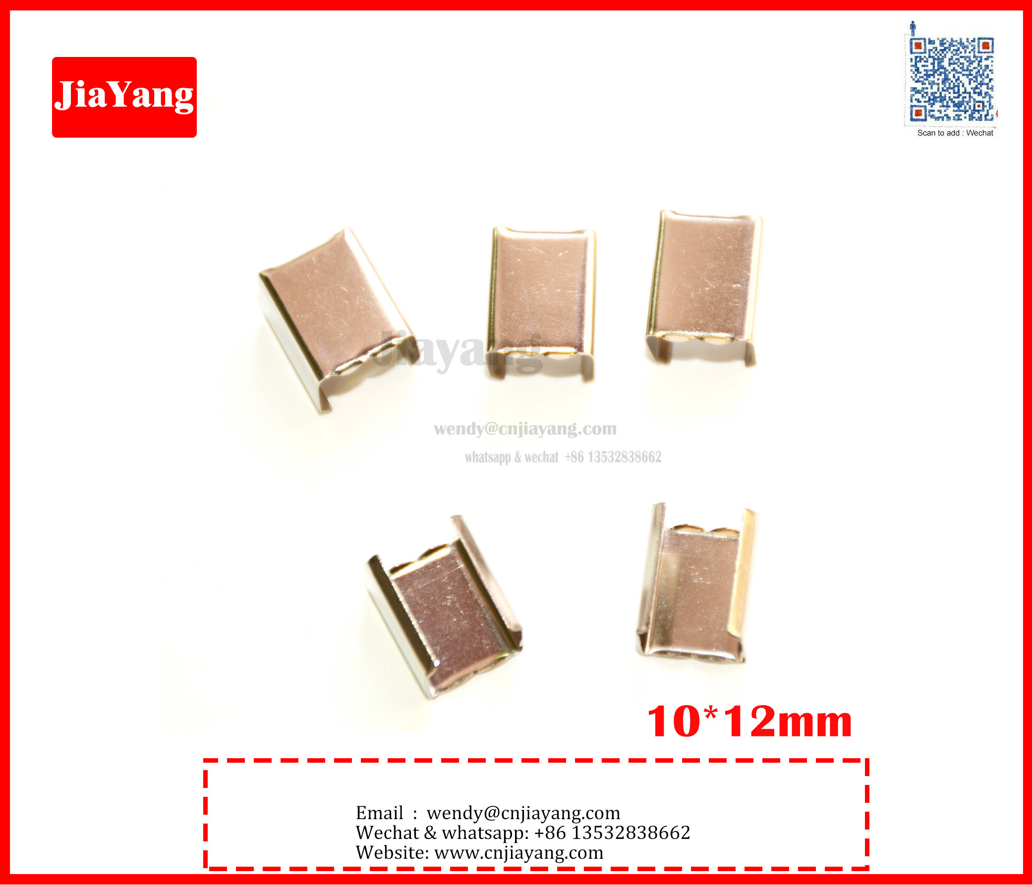 Jiayang 6X11 iron cheap metal crimps for lanyard for sale