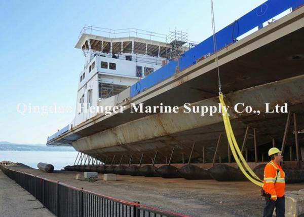 Floating Barge Tug Marine Salvage Air Lift Bags , High Air Press Marine Rubber