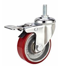 Quality PU cast iron Caster with brake wholesale