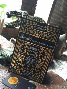Quality Black And Gold Custom Wedding Invitations , Beautiful Birthday Invitation Card wholesale