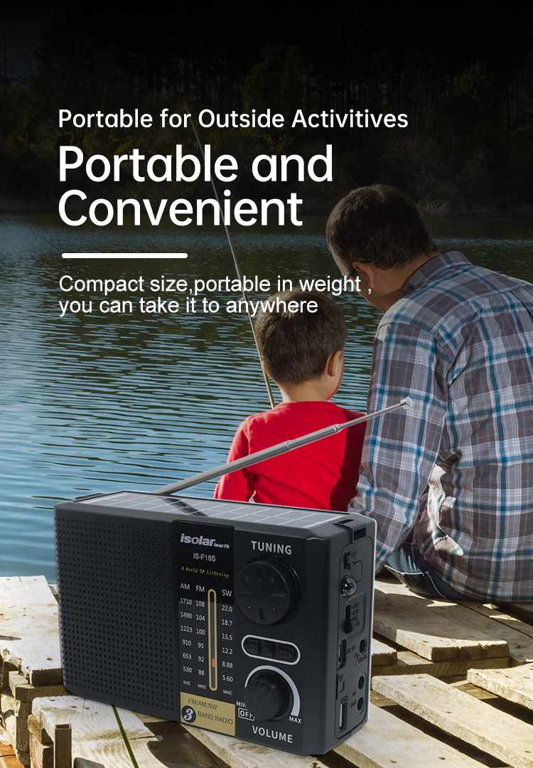 Classic Style Rechargeable Outdoor Usb Home Am Fm Sw Multi Band Radio Solar Portable Radio with Speaker LED Light South