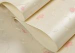 Bedroom Wall Paper / Rustic Floral Wallpaper With PVC Materials , 1.5kg Weight