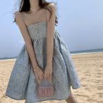 Vacation Leisure Sleeveless A Line Dress Retro Three Dimensional Printing