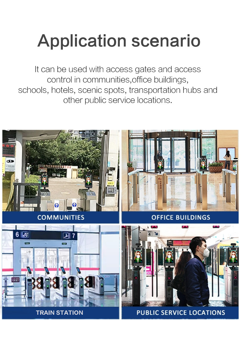FCC AI 8" Face Recognition Thermal Sensor With Hand Sanitizer