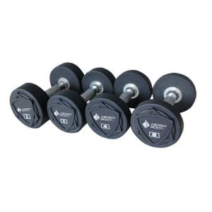 Quality Deluxe Fixed Commercial Rubber Dumbbells Rubber Iron wholesale